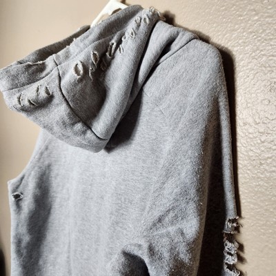 Chelsea Deboer Lily Lottie Heathered Gray Distressed Pullover