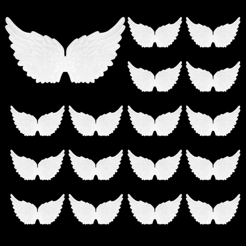 16Pcs Glitter Angel Wings, Fabric Angel Wings for Crafts Mini Angel Wings for Or
