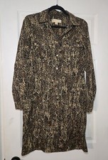 Michael Kors Womens Sz 6 Animal Leopard Cheetah Print Dress Button Down NO BELT