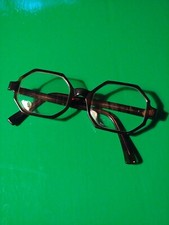 Vintage 5 1/4 Bausch and Lomb B L eyeglasses brown Tortoise Octagon frames Rare