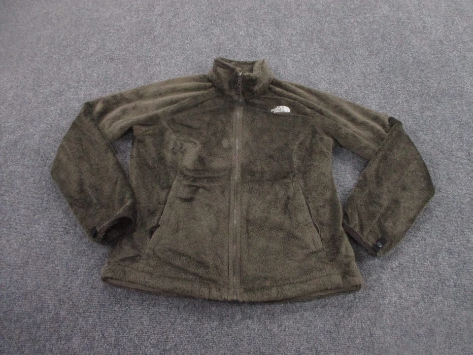 Jaqueta The North Face Feminina M Marrom Suéter de Lã Difuso Logotipo Casaco Osito Adulto
