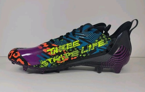 New Adidas Adizero 12.0 Mismatch Football Cleats Black/Multi IG9569 Mens Size 14 - Picture 4 of 12