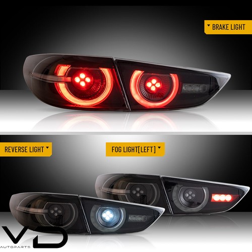 Pair Full LED Rear Tail Light Assembly For 19-22 Mazda 3 Axela play and plug - Picture 5 of 14