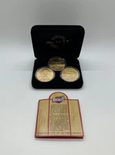 Houston Rockets Highland Mint Bronze 3 Coin Set Barkley, Drexler, and Olajuwon