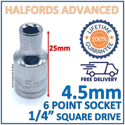 #ad #ad Halfords Advanced 4.5mm 1 4quot; Square Drive 6 Point Socket New Lifetime Guarantee GBP 3.98