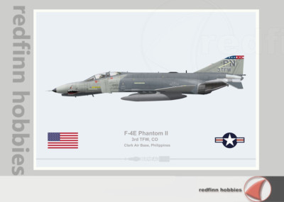 Warhead Illustrated F-4E Phantom II 3rd TFW Clark AB Aircraft Print