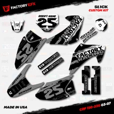Gray White Slick Camo Racing Graphics Kit fits Honda CRF150 03-07 CRF 150 Decal