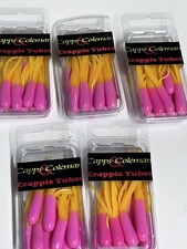 Lot 5 Southern Pro Caps & Coleman Crappie Tube 2" Pink/Chartreuse Glow
