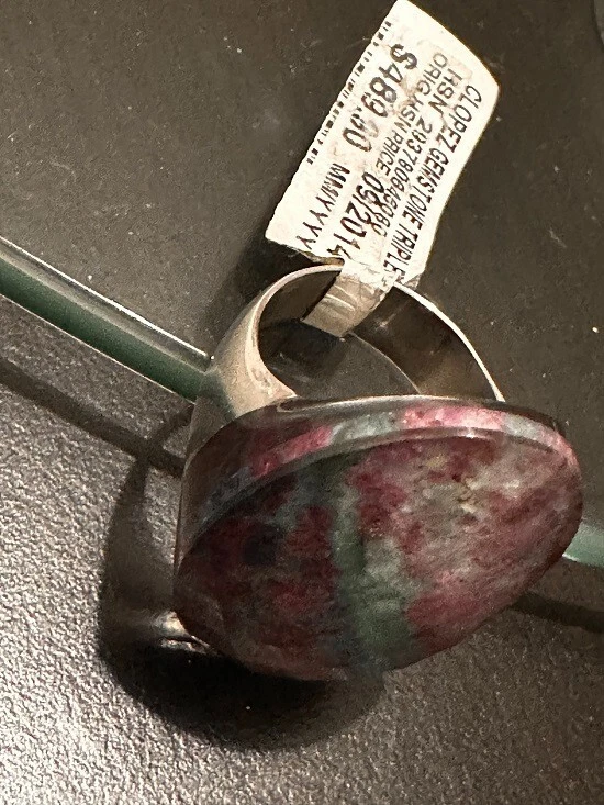 Anillo Colleen Lopez HSN Rubí Zoisita Triple Plata de Ley 925 HSN $489 Talla 8 Foto 4 de 4