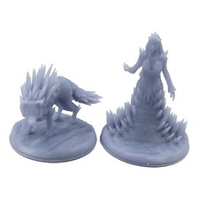 28mm/32mm Scale Ice Wolf Ice Queen Miniatures for Tabletop Fantasy Adventures