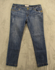 Ecko Redenim Distressed Jeans Women's 12 Blue Medium Wash Denim Stretch Low-Rise