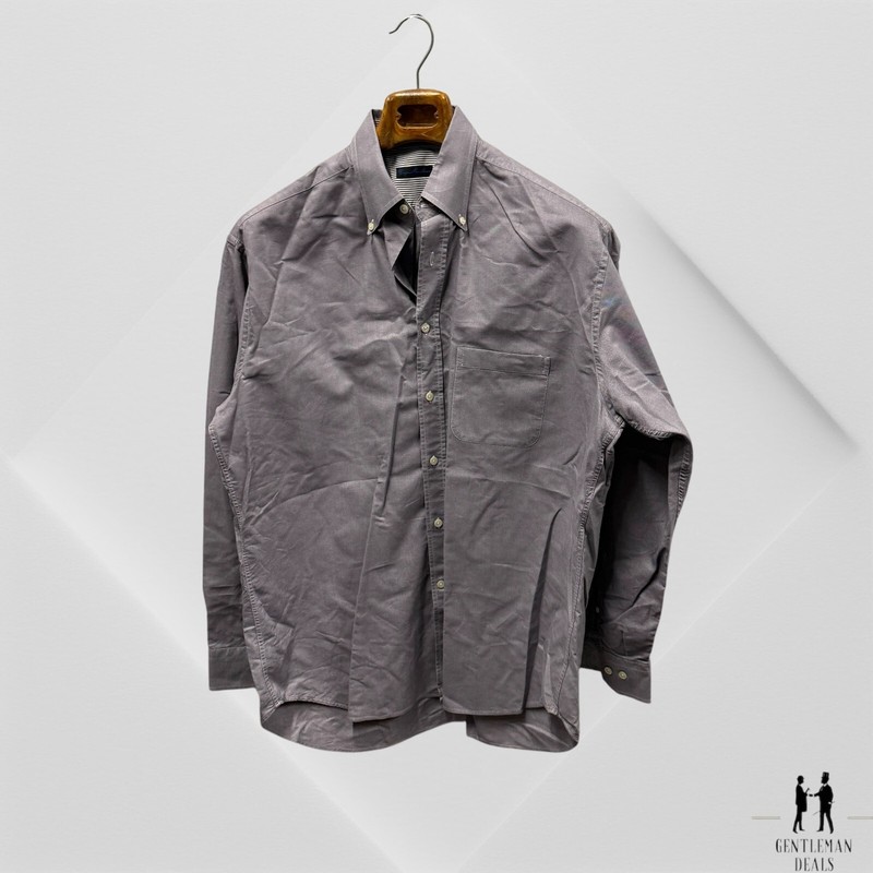 Enzo Mantovani Men's Shirt L Gray Grey Long Sleeve L 100% Cotton