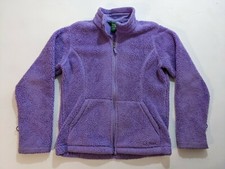 Vintage LL Bean Kids Sherpa Fleece Full Zip L 14-16 Purple