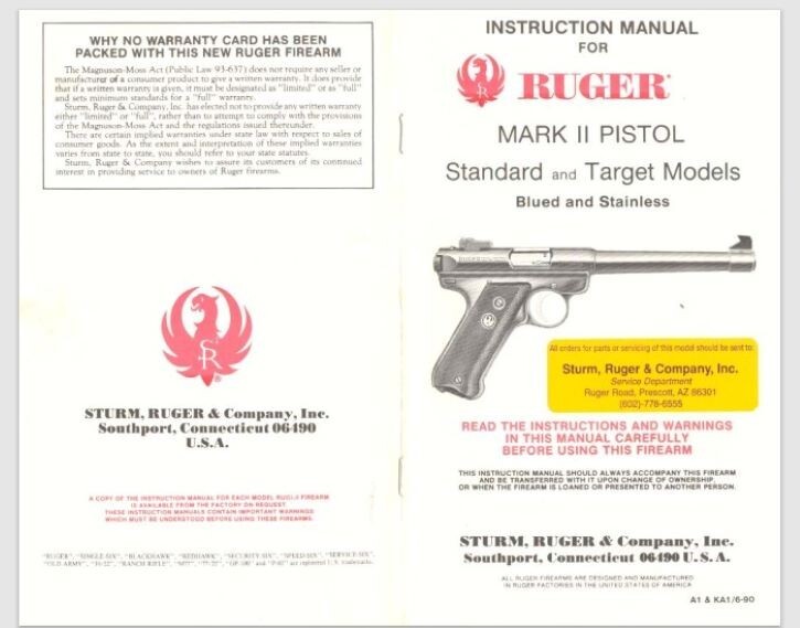 Ruger Mark II Standard And Target Pistol Owner Parts Manual 10 Pages ruger-mark-ii-standard-and-target-pistol-owner-parts-manual-10-pages