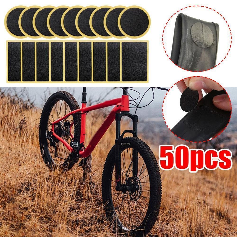 50/30/10X Bicycle Tube Glueless Patch Kit Bike Self Adhesive Puncture Repair Kit
