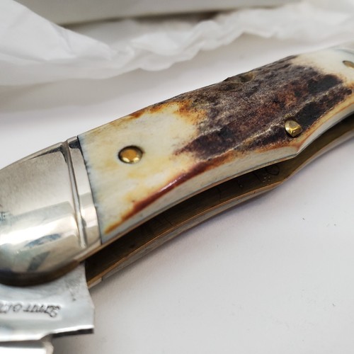 Schatt & Morgan Queen Cutlery 2016 SMQ-K163TS Keystone Staghorn Pocket Knife - Picture 10 of 16