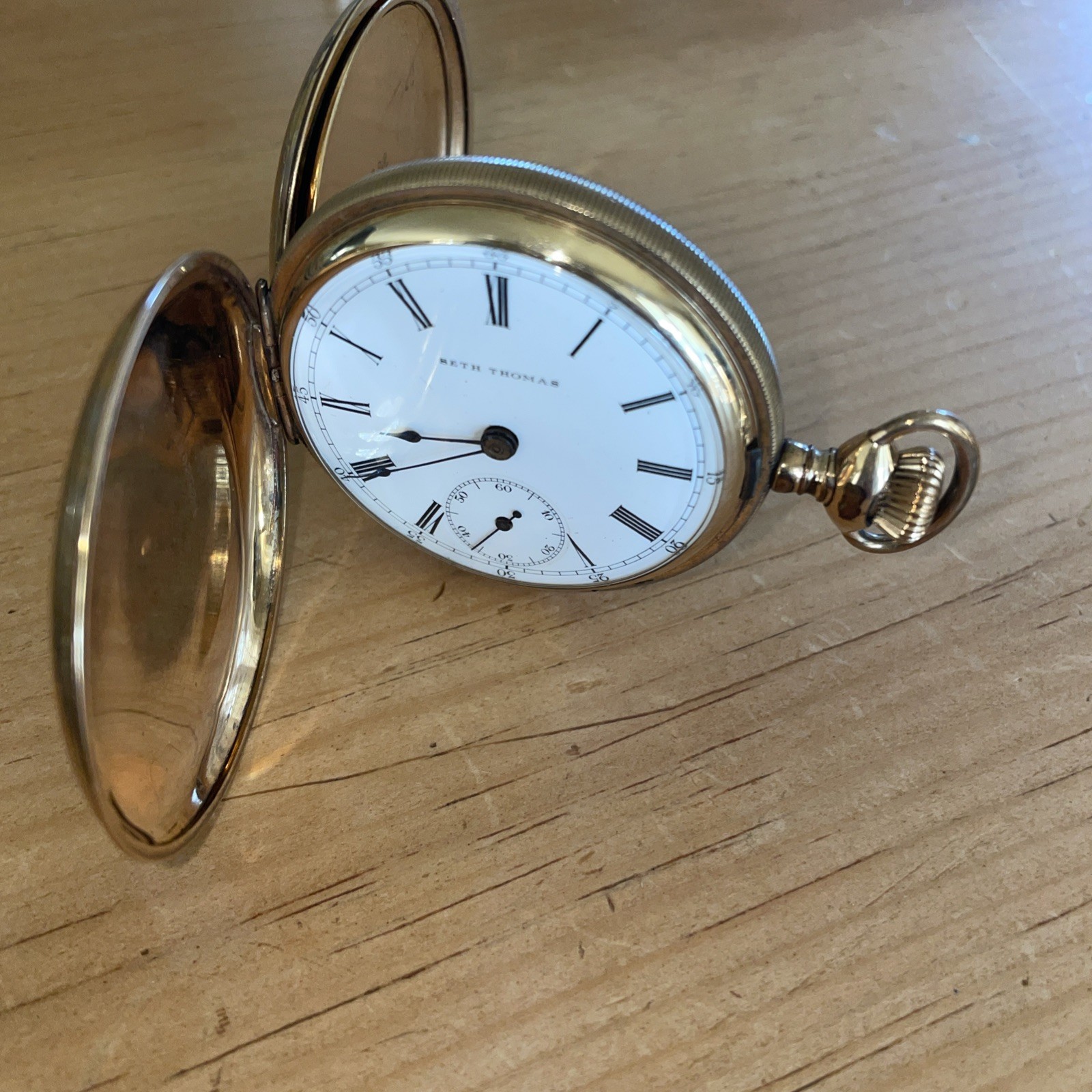 Seth Thomas Gold Case Pocket Watch W/Roman Num.  model# S20420, Serial #121053