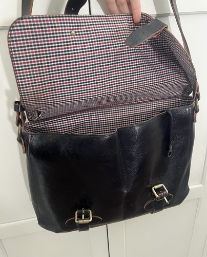 Bolso de Hombro Mensajero Johnston & Murphy Cuero Guijarro Marrón Chocolate - Imagen 5 de 14