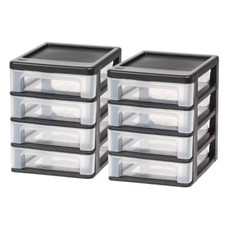 2pk 4 Drawer Desktop Organizer Compact Black:...