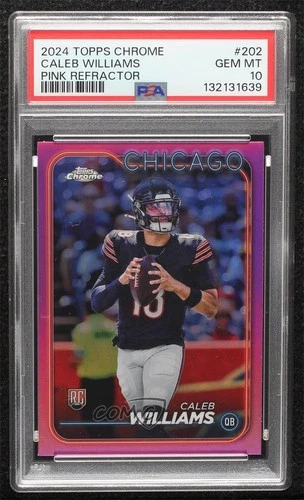 2024 Topps Chrome Rookies Pink Refractor Caleb Williams #202 PSA 10 GEM MT 17cf