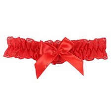 Womens garters Wedding Garters for Bride with Bow Party Prom Leg Lace 1-red