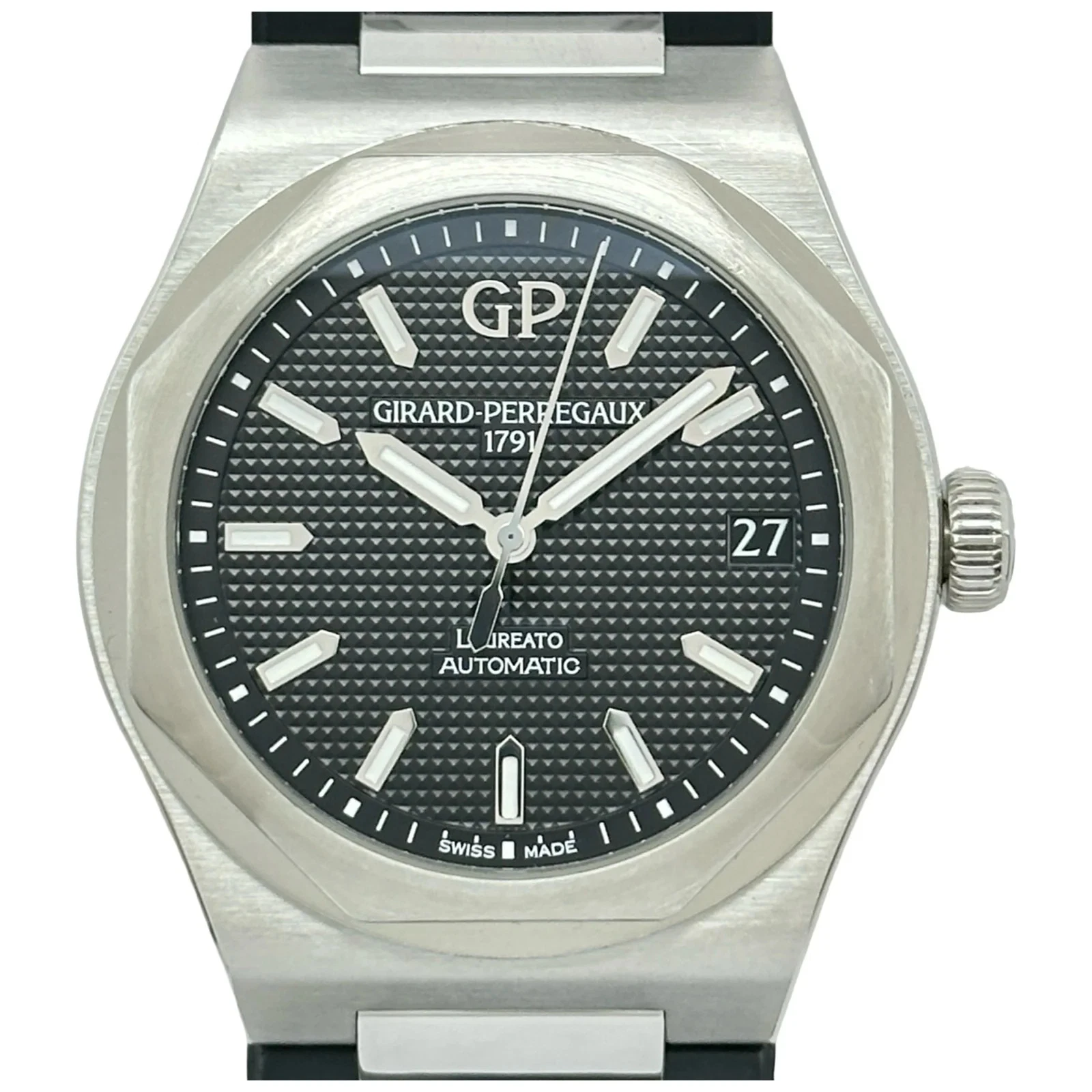 Girard Perregaux — GIRARD PERREGAUX 42mm 81010-11-634-BB6A SS Black Dial Automatic Watch #OKW705