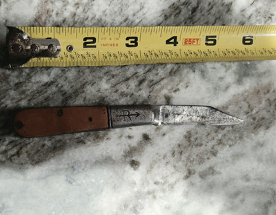 1875-1941 Vintage Russell Barlow Metallic, Bone Handle