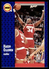 Hakeem Olajuwon 1991-92 Fleer #77 Houston Rockets NBA READ FREE SHIPPING