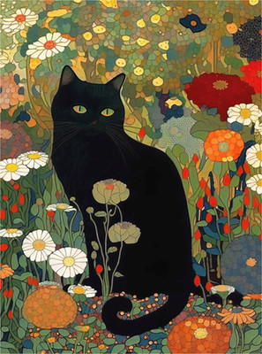 Gustav in the Garden - 477 Piece Wooden Cat Puzzle