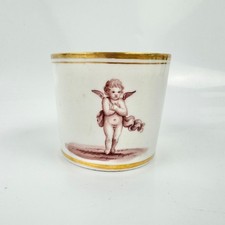 Herculaneum coffee can painted by William Dixon with a putto c1812-15