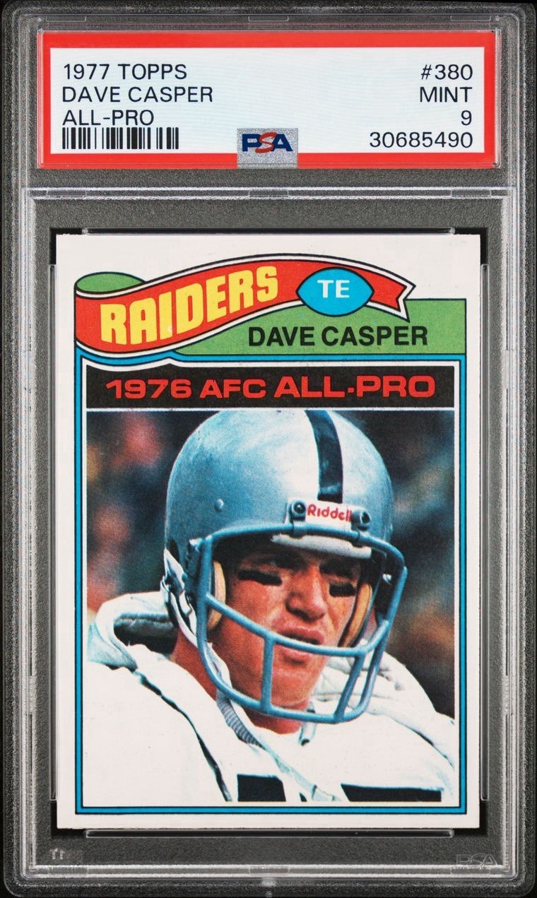 1977 Topps Dave Casper #380 PSA 9 Rookie RC Oakland Raiders Hall Of Fame HOF