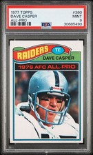 1977 Topps Dave Casper #380 PSA 9 Rookie RC Oakland Raiders Hall Of Fame HOF