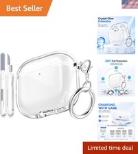 Crystal Clear AirPods 4 Case - Lightweight TPU Cover LED Display Included