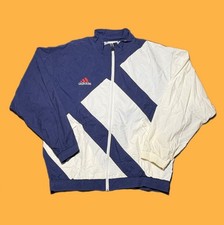Vintage 1990s Adidas Big Logo Embroidered Full Zip Windbreaker Jacket Size L