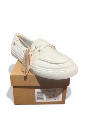  Project Cloud Canvas Boat Shoes White Men Size 10 Casual Lace Up New