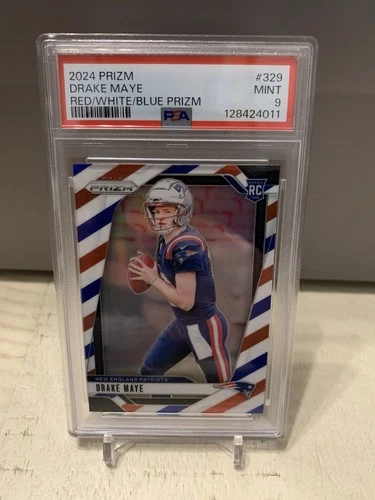 2024 PANINI PRIZM RED/WHITE/BLUE PRIZM #329 DRAKE MAYE ROOKIE RC PSA 9