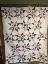 Handmade twin size hometown stars pattern quilt
