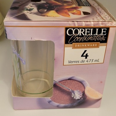 Corelle Coordinates Cooler Glasses Shadow Iris 16 oz Set Of 4 NIB