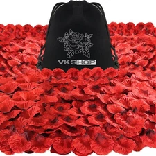 4500 PCS Dark Red Rose Petals Artificial Flower Confetti Romantic Night Decor
