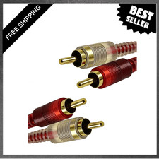 RCA Cables, 2 RCA Stereo Audio Cable, 5 Feet, Gold-Plated, Male to Male