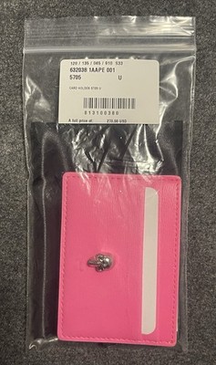 Alexander McQueen - New Leather Card Holder - Neon Pink Leather