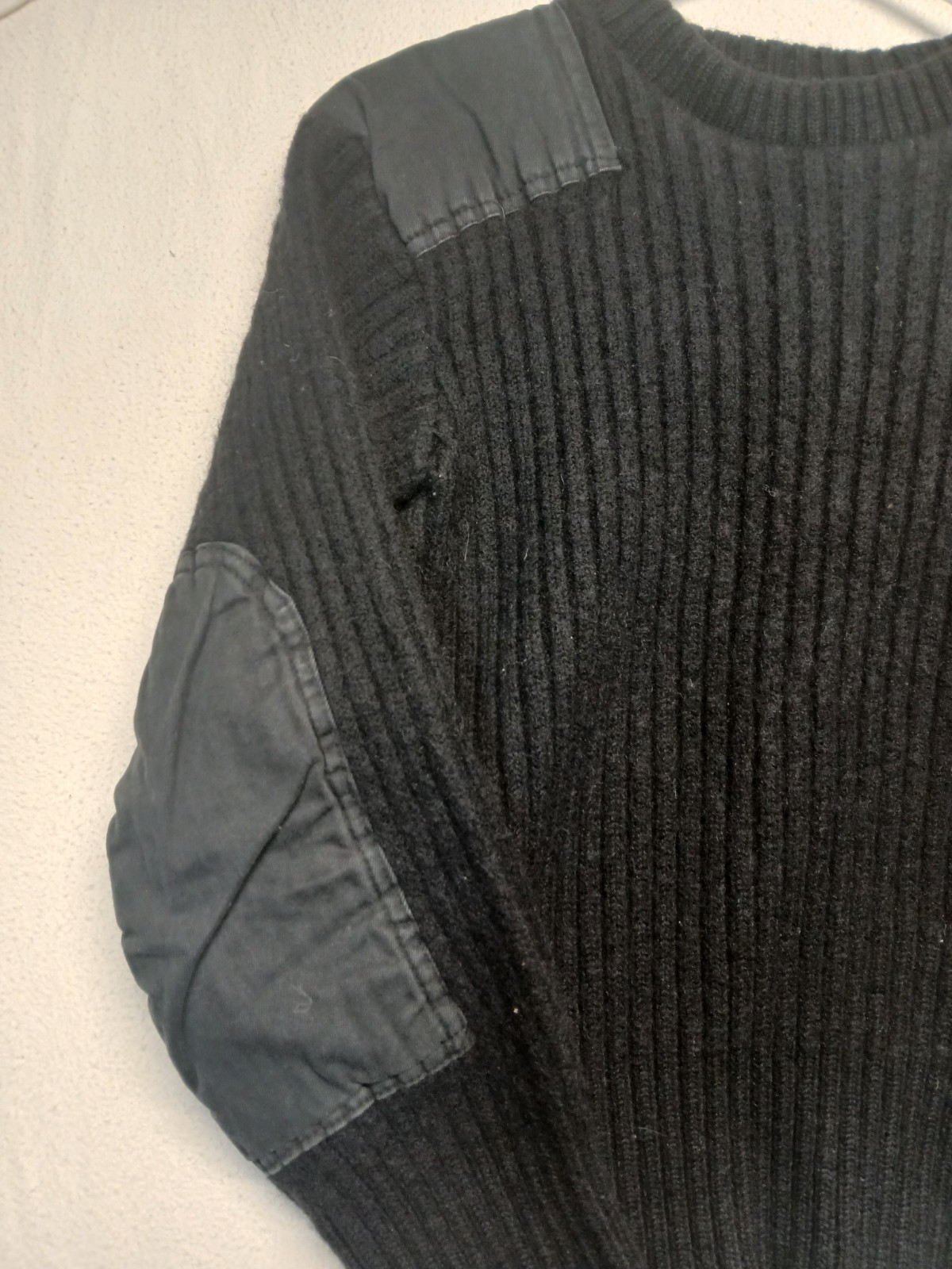 Wool Patchwork Pullover Sweater USA Made Natural … - image 8