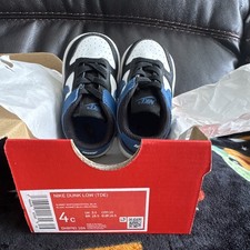 Nike Dunk Low TDE Toddler Sneaker US 4C White/Black/Blue DH9761-104