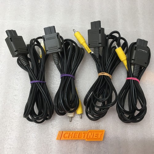 4x Super Nintendo OFFICIAL Original OEM MONO SNES N64 Gamecube AV Video Cable