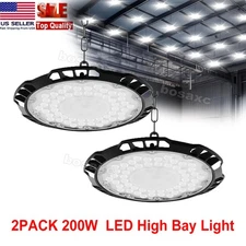 2 Pack 200W UFO Led High Bay Light Commercial Industrial Warehouse Shop Lights