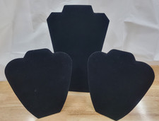 3 BLACK VELVET JEWELRY DISPLAY STANDS NECKLACE PENDANT FOLDABLE  STANDING