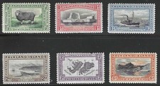 Falkland Islands, 1933, Scott #65-70, 1/2p - 4p, Mint, Hinged