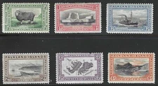 Falkland Islands, 1933, Scott #65-70, 1/2p - 4p, Mint, Hinged