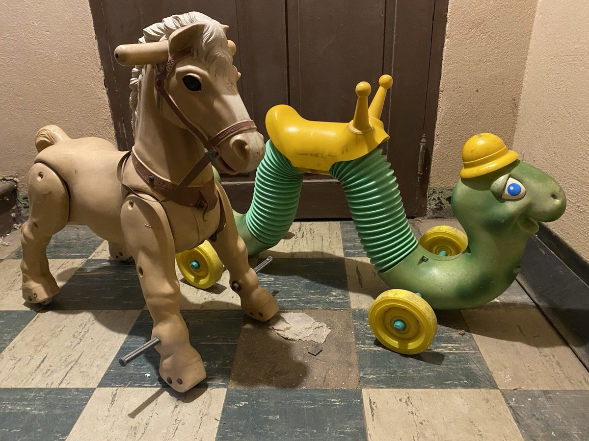 1967 Marx Toy Marvel The Mustang Horse Ride On - and Inchworm | eBay