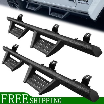 For 18-26 Jeep Wrangler JL 4 Door Side Step Rails Drop Bar Running Boards